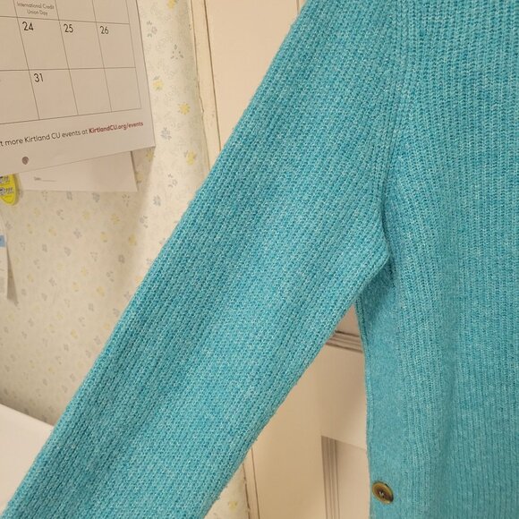 Talbots longsleeve boat neck pull over Sweater size medium blue - Picture 3 of 8